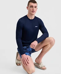 Boss by Hugo Men's Long-Sleeve Uv Protection Rashguard Swim Shirt
