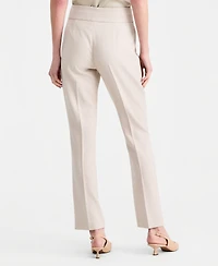 Tahari Asl Women's Twill Flat-Front Straight-Leg Pants