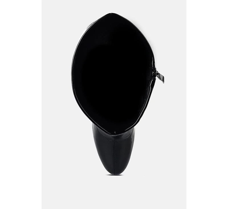 Ecstasy Fantasy Heel Patchwork Knee High Boots