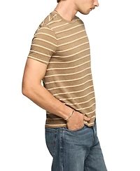 Lucky Brand Men's Venice Burnout Stripe Crew Neck T-Shirt