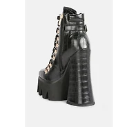 Boogie High Platform Lace Up Boots