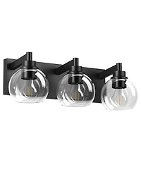 Busdays Bathroom Vanity Light,Modern 3-Light Bathroom Lighting Fixtures Over Mirror with Clear Glass Shade and Metal Base