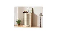 gaomon Fluted Dresser for Bedroom with 5 Drawers, 47.2'' Wide Modern Chest of Drawers with Curved Profile, Natural Wooden Drawer Organizer for Bedroom