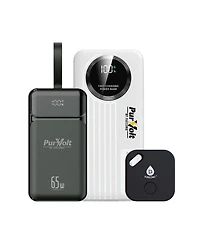 Pursonic Power & Protection Bundle: 40,000mAh Power Bank, Led Fast Charger & Smart Tracker