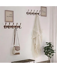 Yigii Heavy Duty 5-Tri Hook Wall Rack for Coats, Hats, Towels, Entryway