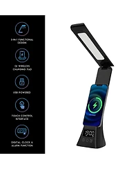 Pursonic Smart Power & Productivity Bundle: 3-in-1 Led Desk Lamp & 5-in-1 Wireless Charging Station