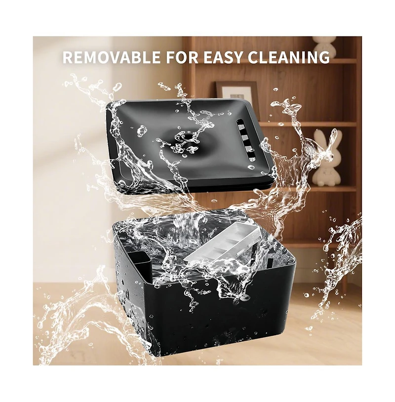 Aostirmotor Automatic Pet Waterer with Circulation, Square Fountain Cat Bowls, 3800ml/3.8L for Cats