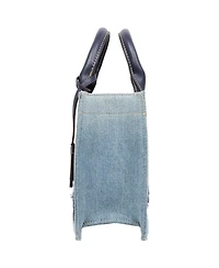 True Religion Frayed Denim Modern Tote with Removable Strap