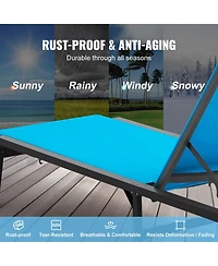 Slickblue Chaise Lounge Chair Outdoor Patio Adjustable 5-Position 2 pcs