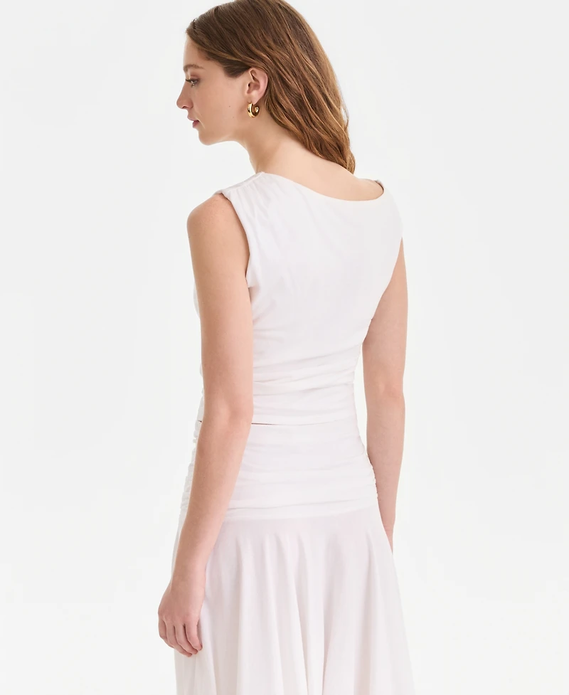 Bar Iii Women's Ruched Boat-Neck Top, Macy's Exclusive