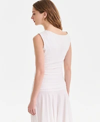 Bar Iii Women's Ruched Boat-Neck Top, Macy's Exclusive