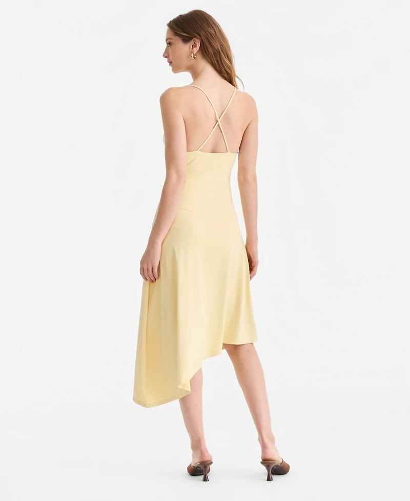 Bar Iii Women's Second Skin Asymmetric-Hem Slip Dress, Macy's Exclusive