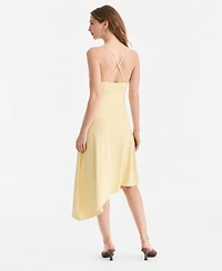 Bar Iii Women's Second Skin Asymmetric-Hem Slip Dress, Macy's Exclusive