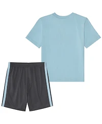adidas Baby Boys' Graphic T-Shirt and 3-Stripes Shorts, 2-Piece Set