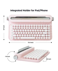 Lofree Actto B305 Wireless Keyboard, Retro Bluetooth Aesthetic Typewriter Style Keyboard with Integrated Stand