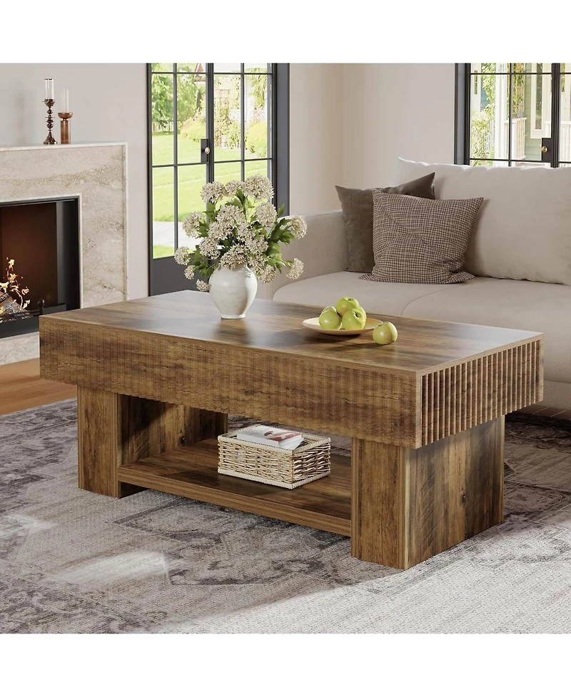 Tribesigns 47-Inch Rustic Wood Center Table for Living Room