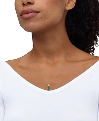 Macy's Sapphire (1-1/3 ct. t.w.) & Diamond (1/10 Pendant Necklace 10k Yellow Gold (Also Available Emerald, Ruby)