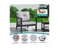 Pamapic 7-Piece Hdpe Patio Conversation Seating Set with Cushions