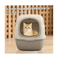 Aostirmotor Beetle-Inspired Enclosed Cat Litter Box, Grey