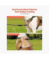 Aostirmotor Tactical Dog Harness for Large Dogs, No-Pull Adjustable Pet Vest with Handle & Leash