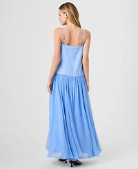 French Connection Women's Marina Silky Square Neck Maxi Dress