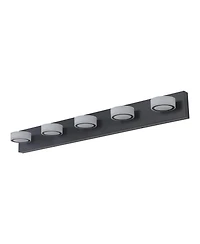 Busdays 37" Modern 5-Light Led Vanity Light, Sleek Black Bathroom Wall Light Fixture for Mirror, Shower, and Bathroom Decor