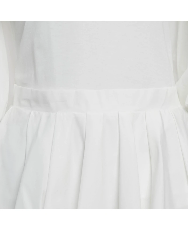 Pre-Owned Alexander Mcqueen Women's White Cotton Balloon Sleeve Open Shoulder Top