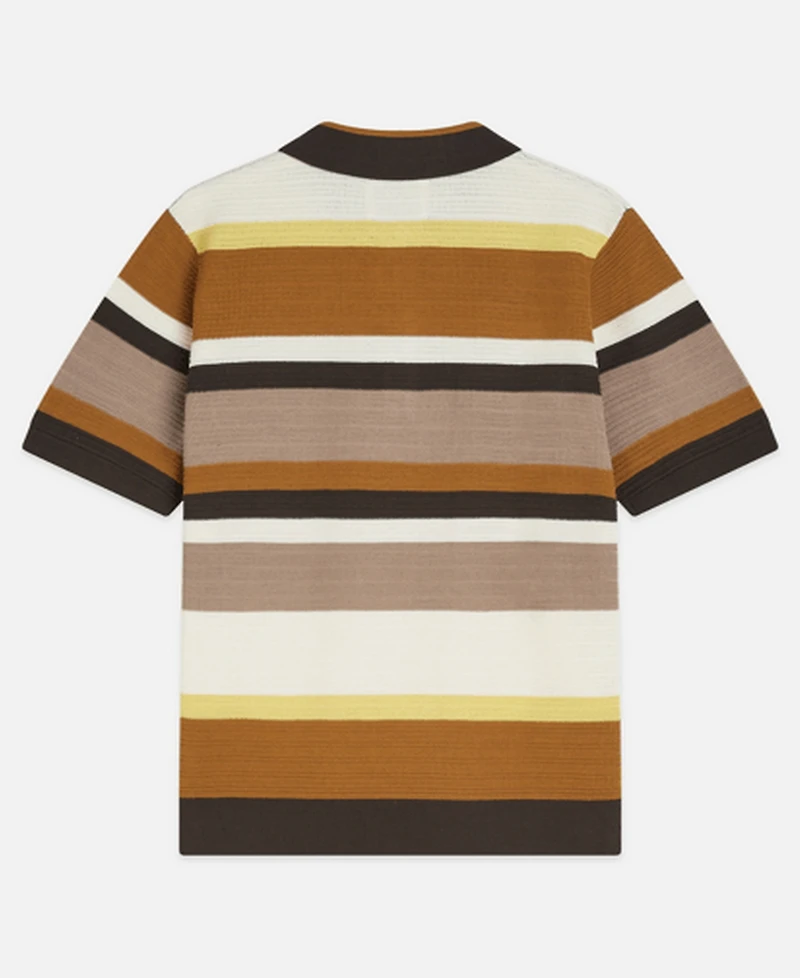 Scotch & Soda Men's Striped Knitted Polo Shirt