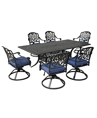 Mondawe Lucky One Outdoor 6 - Person 84.25" Long Aluminum Rectangular Dining Set with Cushions