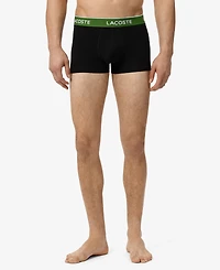 Lacoste Men's 3-Pack Regular-Fit Logo Waistband Trunk Underwear