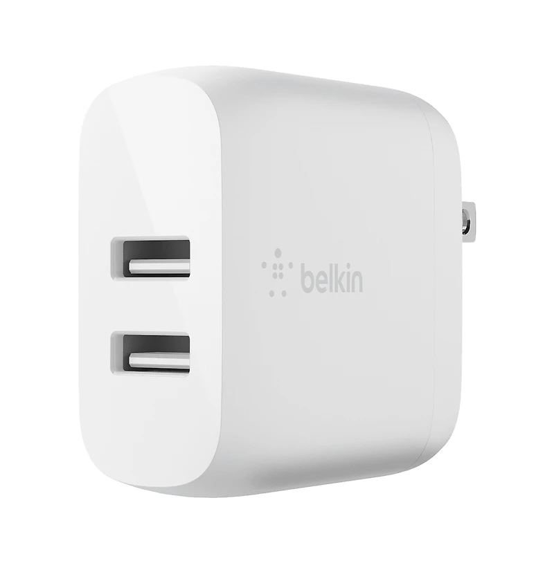 Belkin BoostCharge Dual Usb-a Wall Charger 24W with Usb-a to Apple Lightning Cable