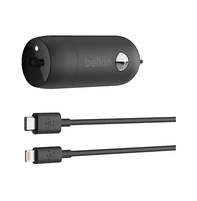 Belkin BoostCharge 20W Usb-c Pd Car Charger and Usb-c to Apple Lightning Cable