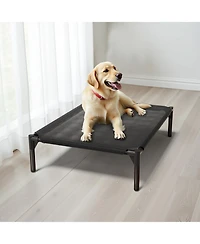 Aostirmotor Large Mesh Pet Cooling Bed, Black Breathable Dog or Cat Cushion for Indoor Use