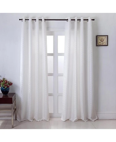 Rt Designers Collection Rt Designers Gianna Geometric Jacquard Single Grommet Curtain Panel Pair - 54x84