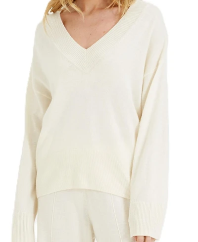 Chinti & Parker Women's V Neck Wool Cashmere Slouchy Lightweight Sweater