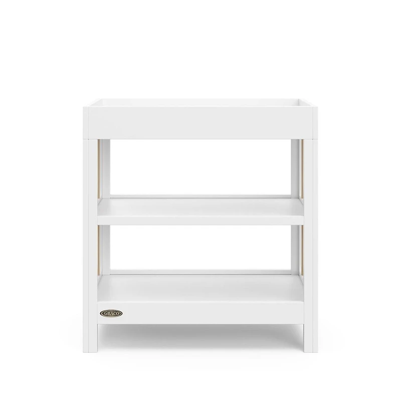Graco Teddi Changing Table with Water-Resistant Changing Pad - White/Driftwood