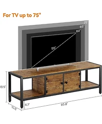 gaomon Tv Stand for up to Inches, Large Console Table with 2 Closed Storage Spaces and Open Compartments