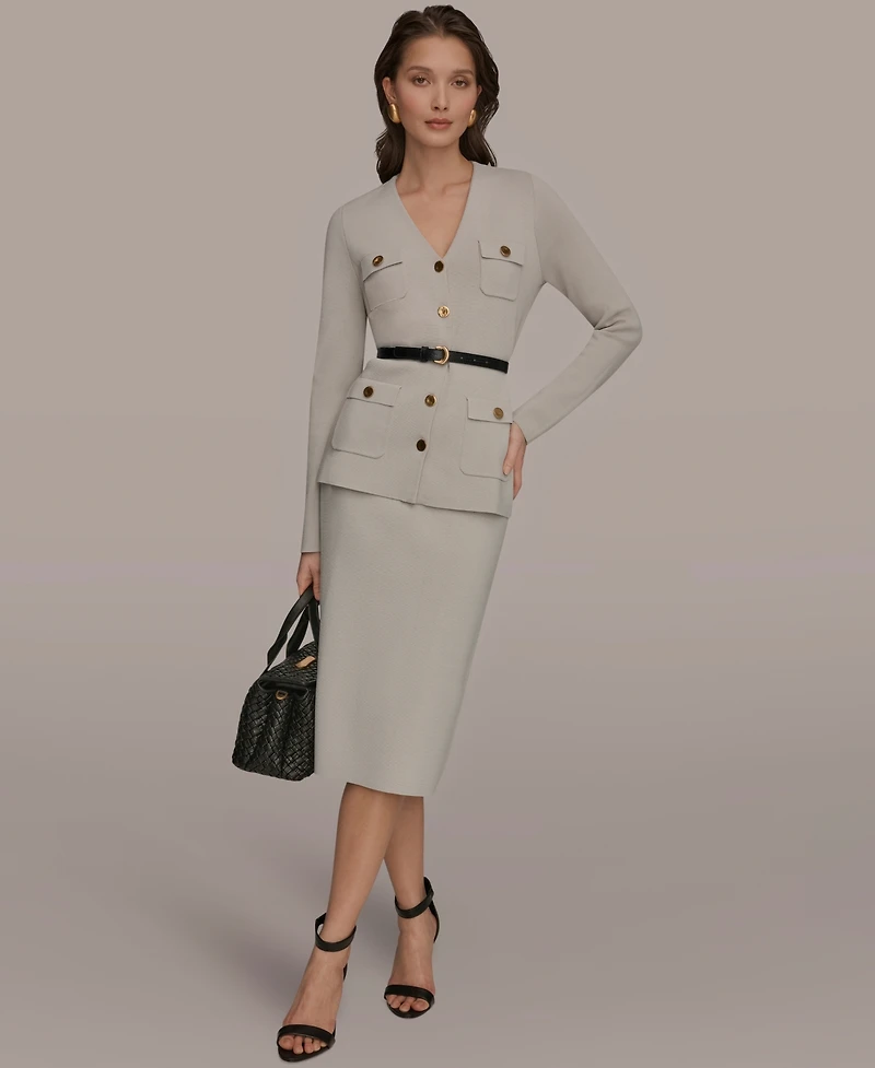 Donna Karan New York Women's 5-Button Belted Blazer