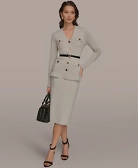 Donna Karan New York Women's 5-Button Belted Blazer