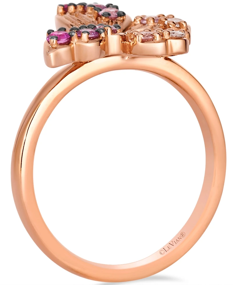 Le Vian White Sapphire (3/50 ct. t.w.), Pink Sapphire (33/100 ct. t.w.) & Nude Diamond (1/50 ct. t.w.) Ring in 14k Strawberry Gold