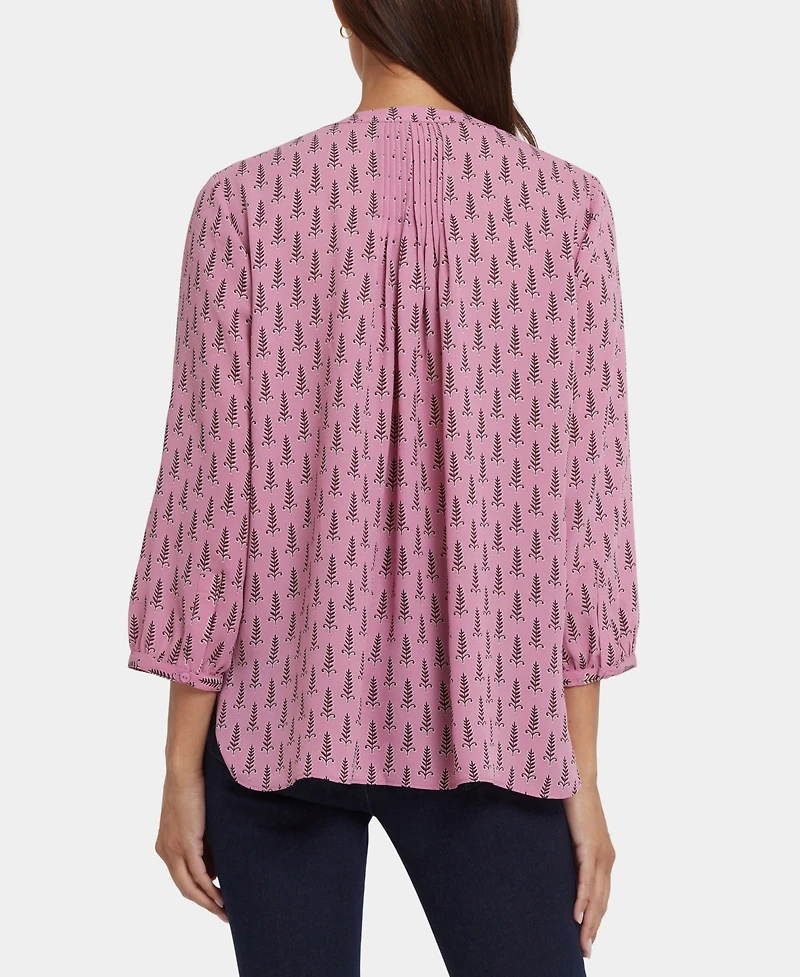 Nydj Women's Pintuck 3/4 Sleeve Top