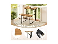 Slickblue Acacia Wood Patio Picnic Table with Attached Bench Seat