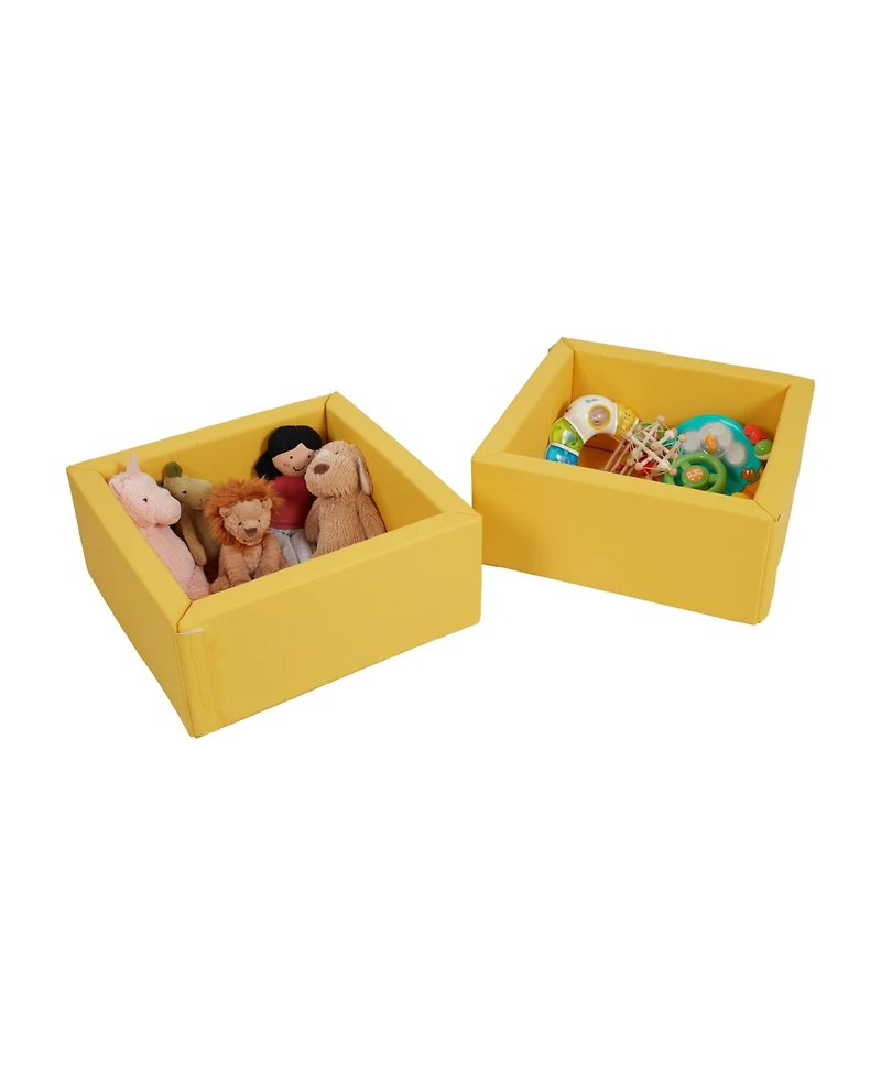ECR4Kids SoftZone Play Patch Toy Bins, Yellow, 2-Pack