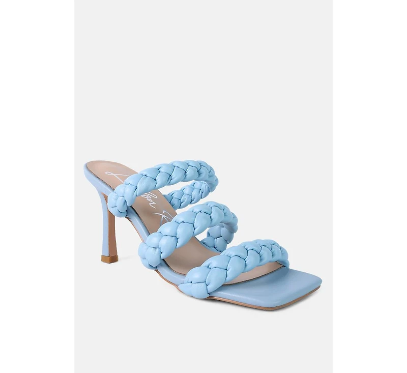 Womens High Bae Braided Strap Casual Heels Sandal