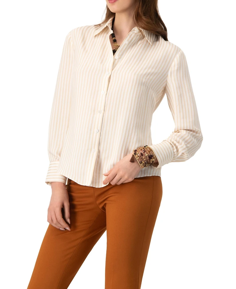 Ivonne Women's Classic Striped Shirt