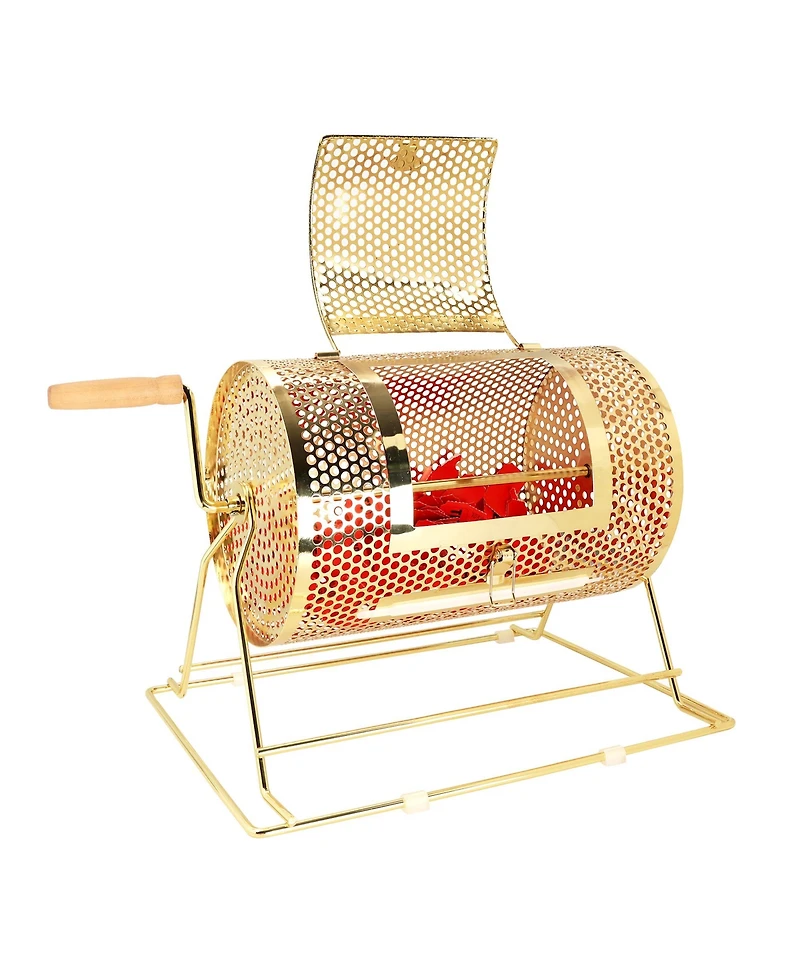 Gse Games & Sports Expert Raffle Drum,X-Large Brass Raffle Ticket Spinning Cage, Holds 15,000 Tickets or 500 Ping Pong Balls