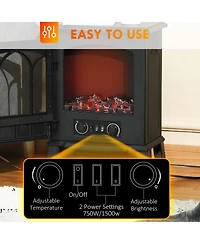 Homcom Electric Fireplace Stove, Freestanding Fireplace Heater