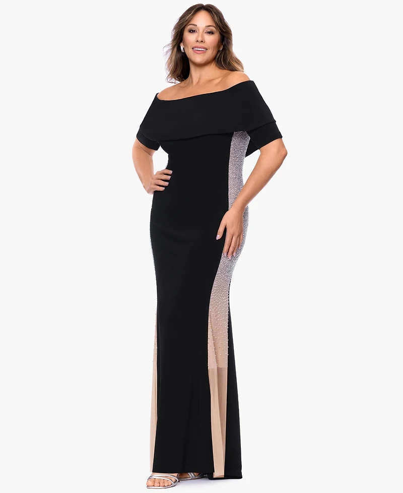 Xscape Plus Off-The-Shoulder Ball Gown