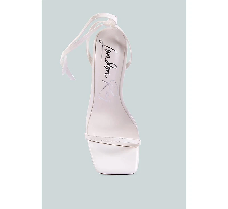 Women's Lewk Strappy Tie Up Spool Heel Sandals