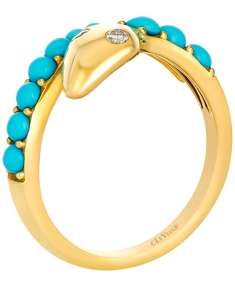 Le Vian Turquoise (3/4 ct. t.w.) & Nude Diamond (2/25 ct. t.w.) Ring in 14k Honey Gold